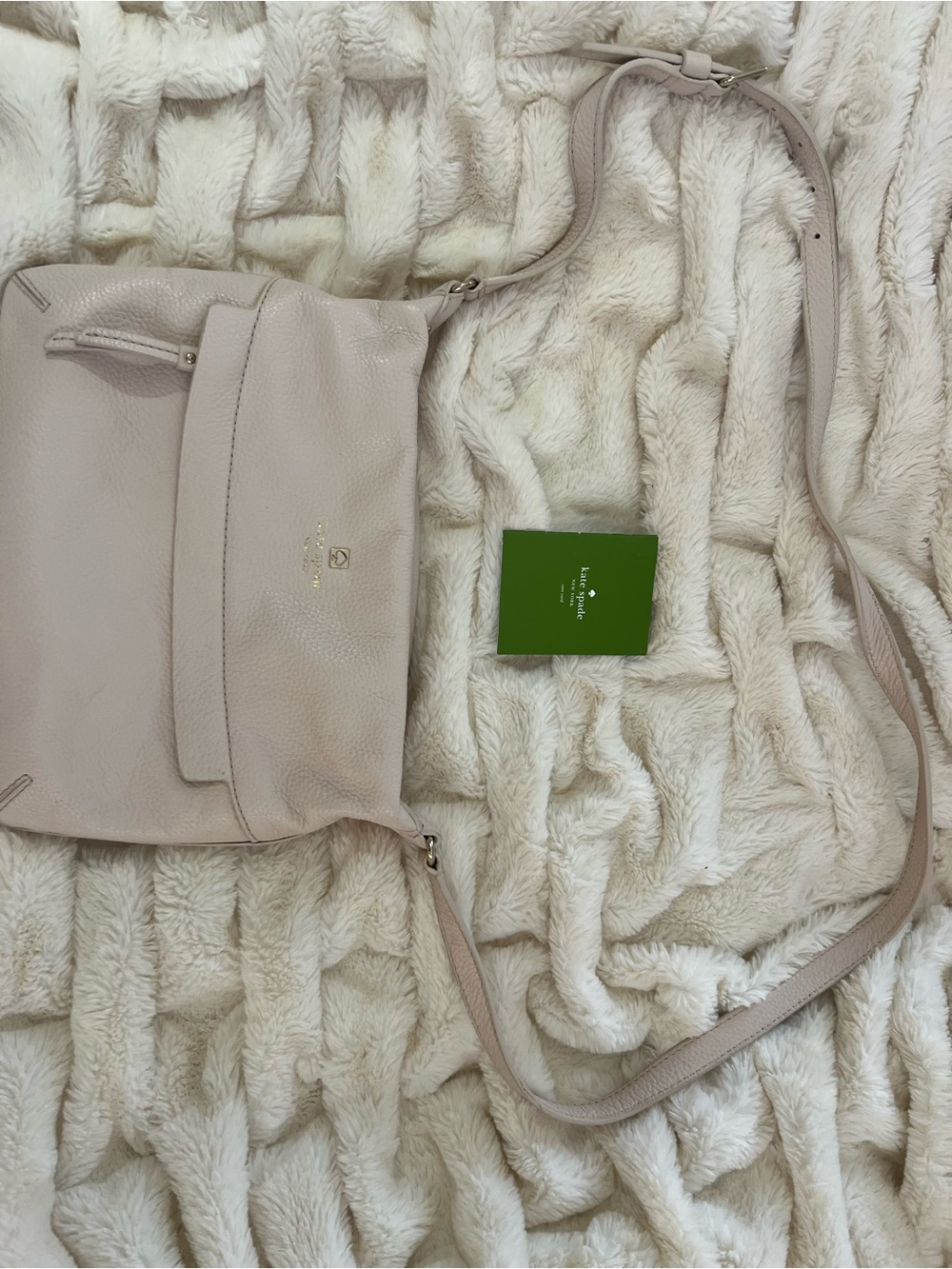 kate spade Pebbled Leather Crossbody in Pale Blush